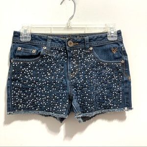 Justice Summer Blue Studded Jean Shorts Denim Jorts